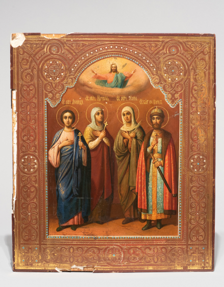 Икона Святые мученики Леонид, Наталья, Мария и Благоверный Князь Борис - фото - 4