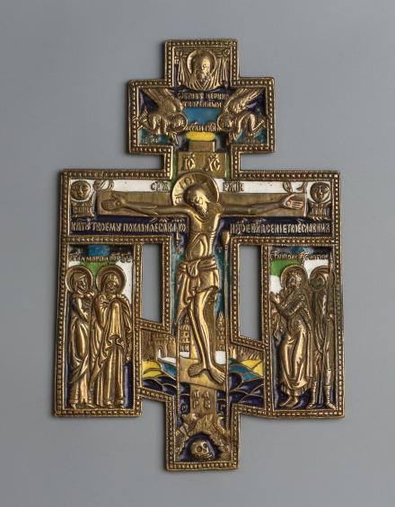 Крест Распятие Христово с эмалью - фото - 2