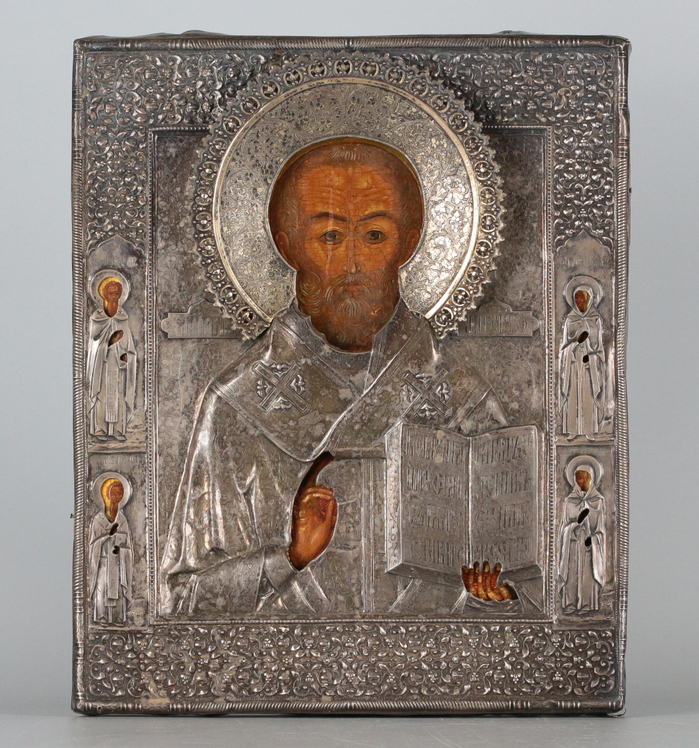 Икона Святой Николай Чудотворец с дарственной надписью 00448-23