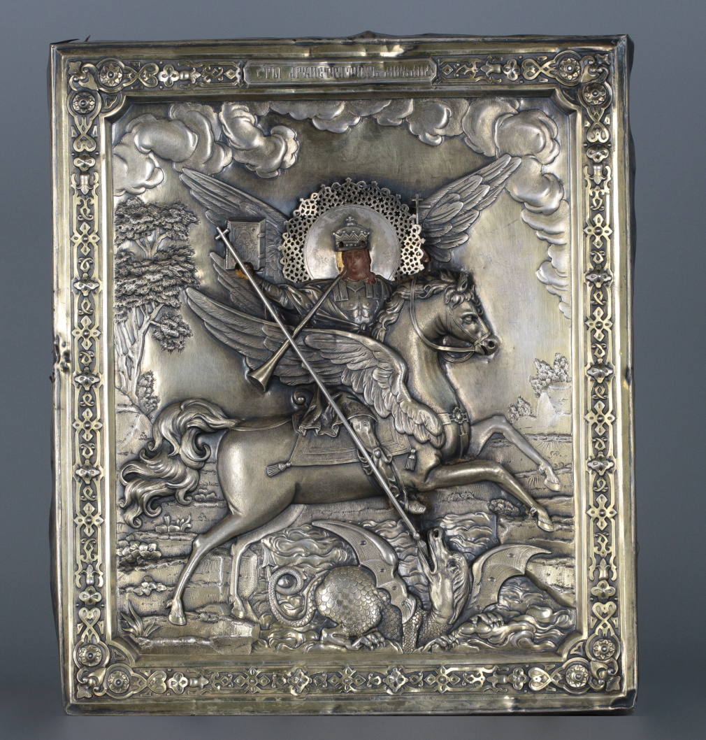 Икона Архангел Михаил в серебряном окладе 00152-24